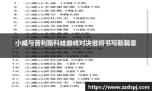 小威与普利斯科娃巅峰对决谁将书写新篇章